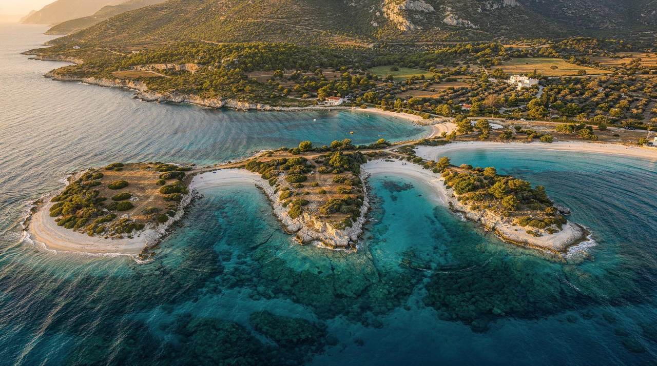 Albanian Riviera coastline with turquoise waters